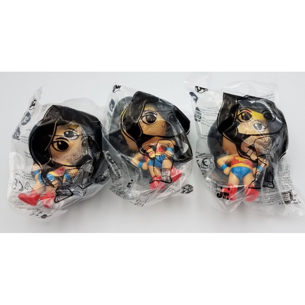 Burger King 2024 DC Justice League Wonder Woman Figure Kids Meal Lot 3‎ New Pack